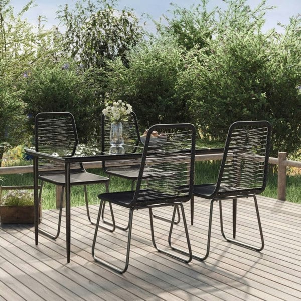 Berkfield 5 Piece Garden Dining Set Black