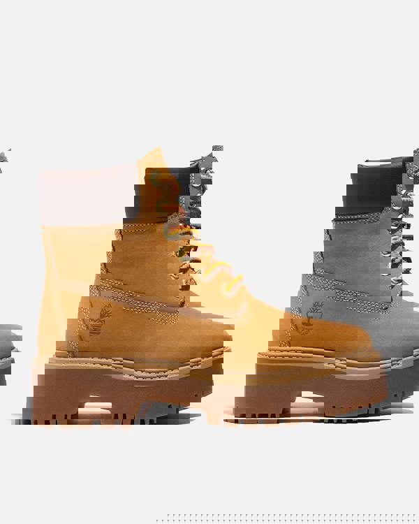 Timberland Stone Street Womens 6-Inch Waterproof Platform Boot - Wheat - CHO - Designer Womens Platform Boots