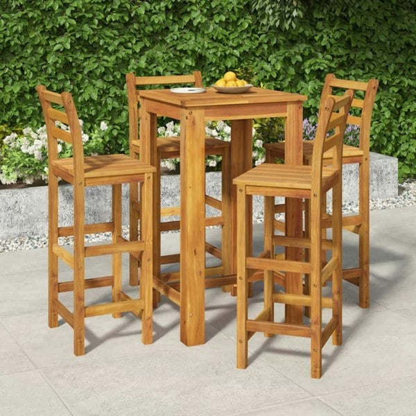 Berkfield 5 Piece Garden Dining Set Solid Wood Acacia