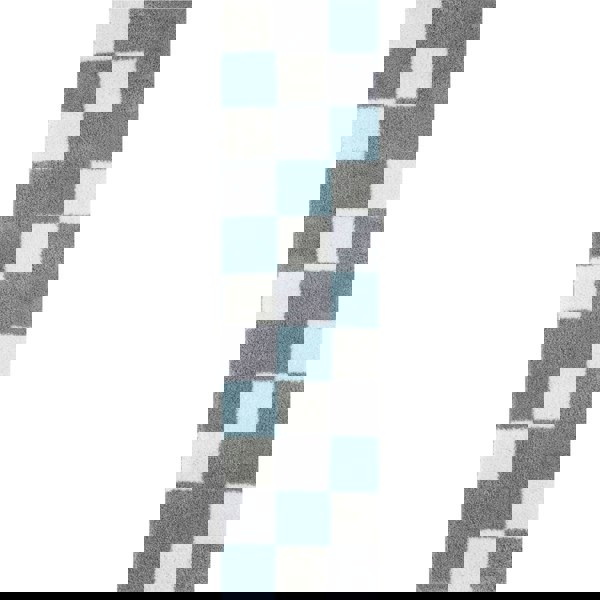 Geometric Design Thick Shaggy Area Rugs Duck Egg Blue