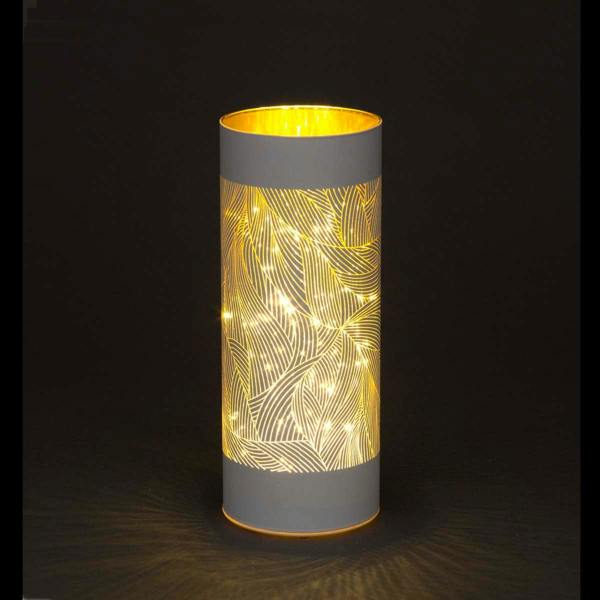2cm Christmas Decorated Vase Table Feather Design Silver Battery Operated LED Lamp image 1