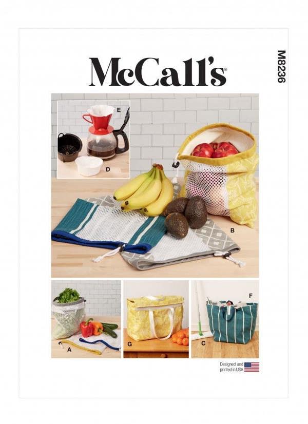 McCalls 8236 Paper Sewing Pattern – Bag, Size One Size, Easy