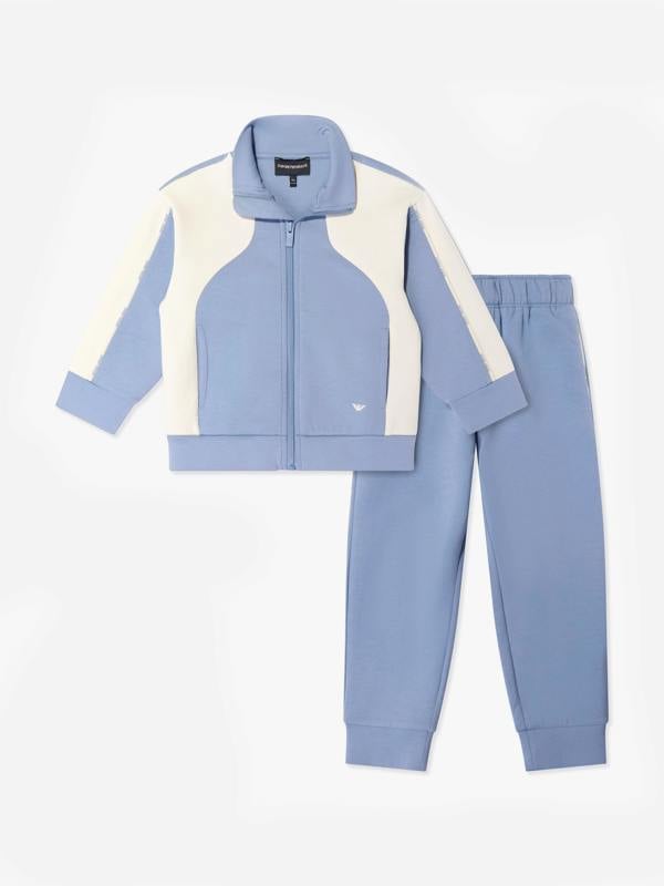 Emporio Armani Boys Colourblock Tracksuit in Blue