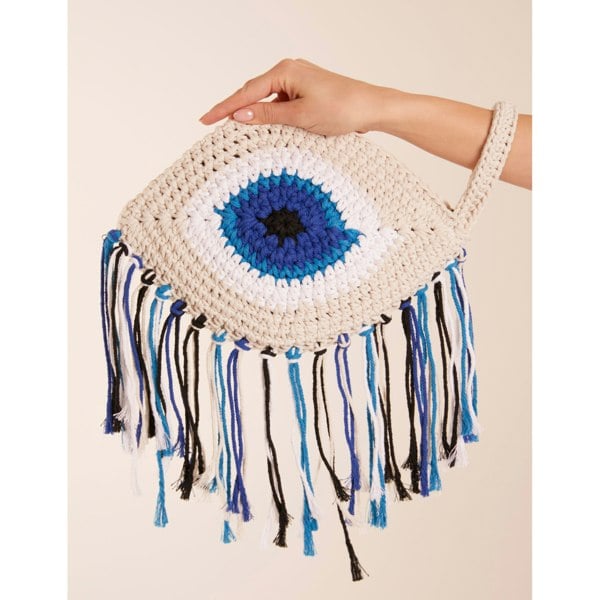 Blue Vanilla Evil Eye Tassel Bag