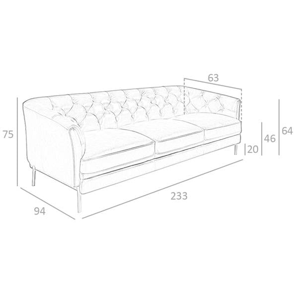 Angel Cerdá Chester sofa in cognac brown leather 6139/6140