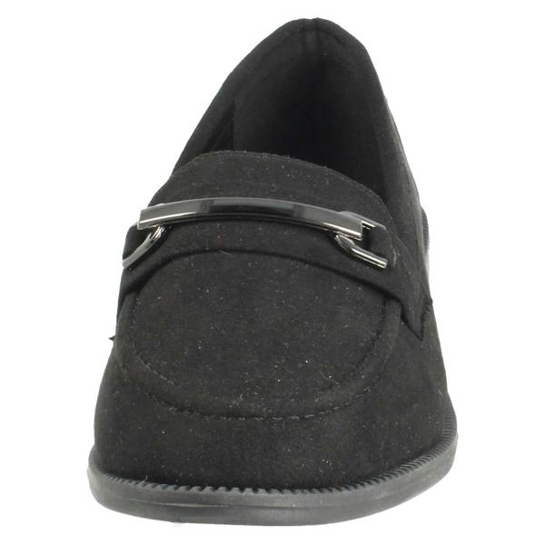Down to Earth Ladies Down To Earth Black Loafers F80420