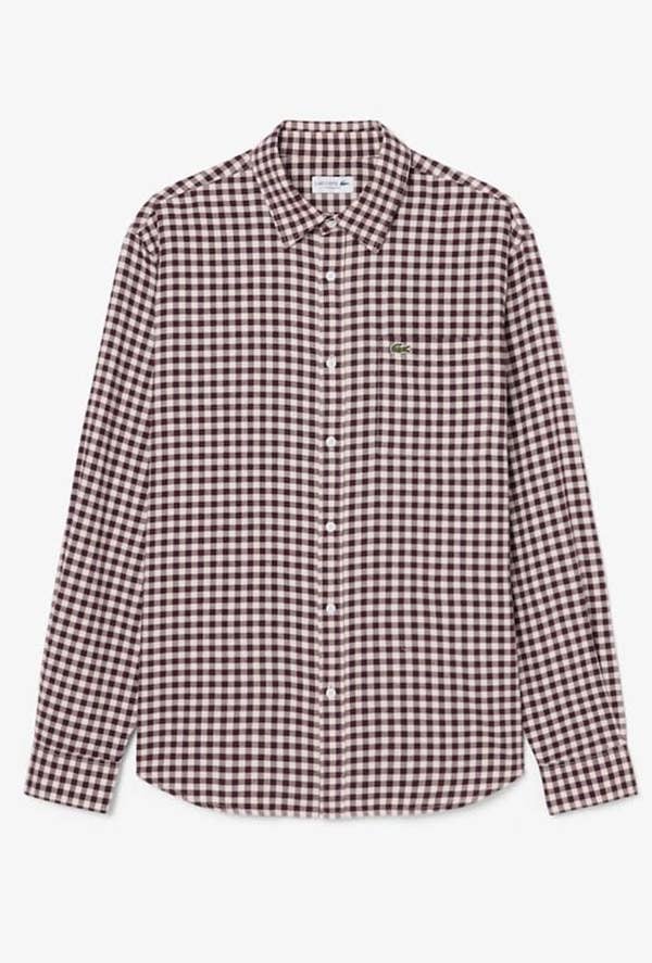 Lacoste Regular Fit Small Plaid Flannel Shirt