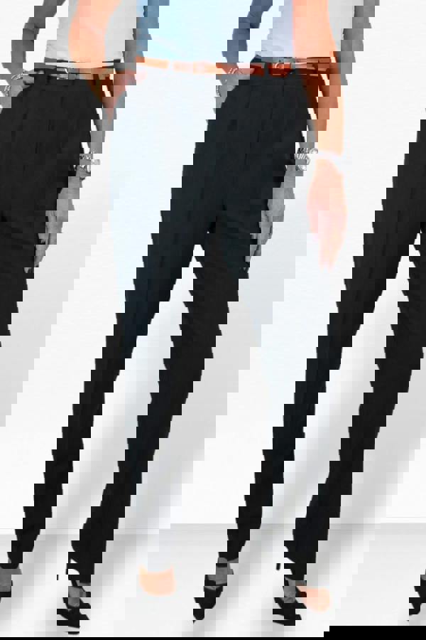 Paulo Due Women's Smart Tapered Leg Belted Trouser