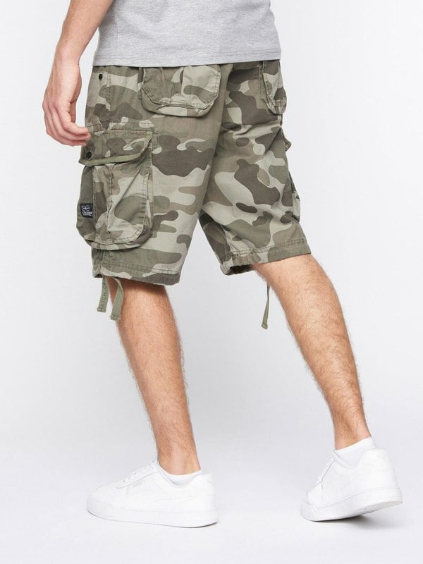 Crosshatch Jimster Shorts Olive Camo