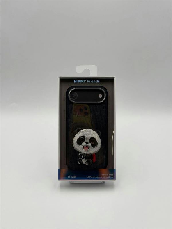 Nimmy Friends Nimmy Big Eye Cute Pet Travel Panda Case with MagSafe for iPhone 17 Air 6.5" Black Grey - N-XDY-IP17-AIR-06-A