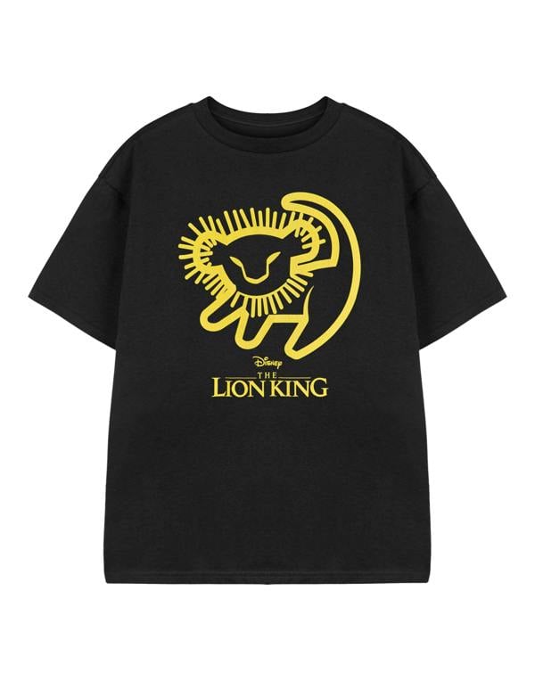 Disney Unisex Kids Black Lion King Kids Short Sleeved T-Shirt