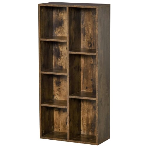 Wyld Haus Luno Neka Wood Rustic Brown 7 Cube Storage Bookcase