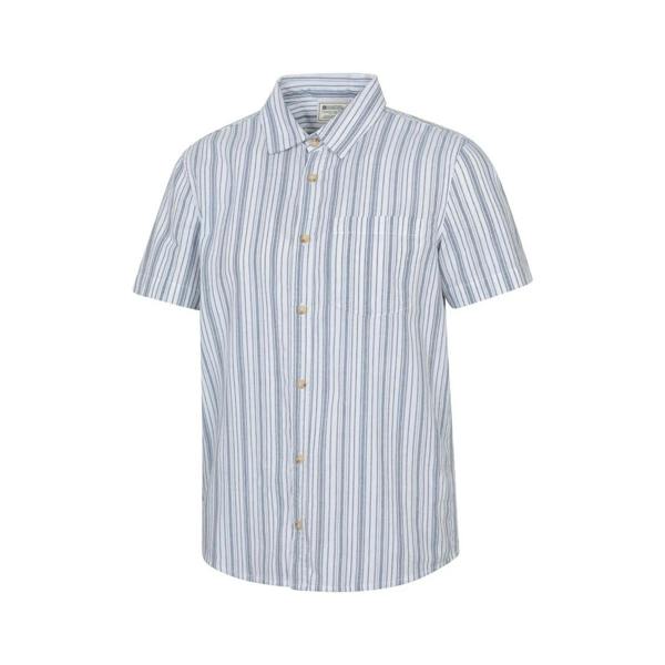Mountain Warehouse Mens Derby Stripe Cotton Short-Sleeved Shirt - Blue - 