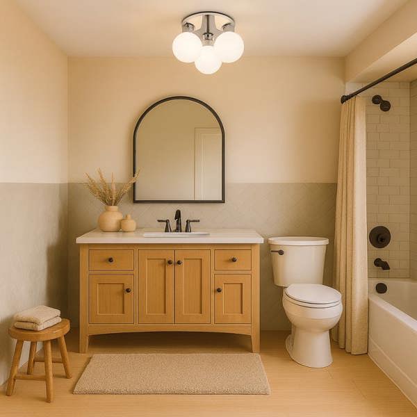 COSYLYTE Bowen Bathroom 3 Light Opal Glass Ceiling Light