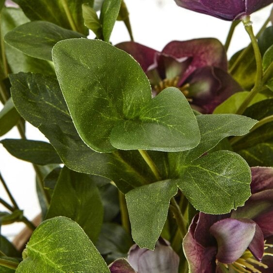 Wyld Haus Artificial Plant Deep Plum Hellebore Plant In Brown Ceramic Pot