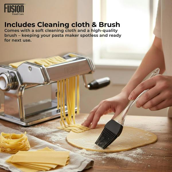Fusion Food Care Pasta Maker Machine 3-in-1 430 Stainless Steel - for Spaghetti, Tagliatelle, Fettuccine, Lasagne Sheets Adjustable Spaghetti Maker