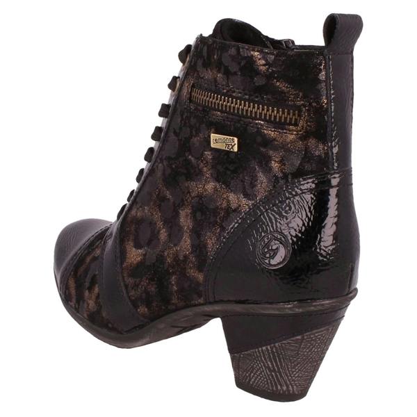 Remonte Ladies Remonte Metallic Print Heeled Boots D8797