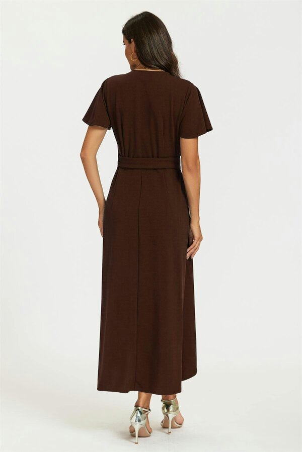 FS Collection Wrap Maxi Dress In Espresso