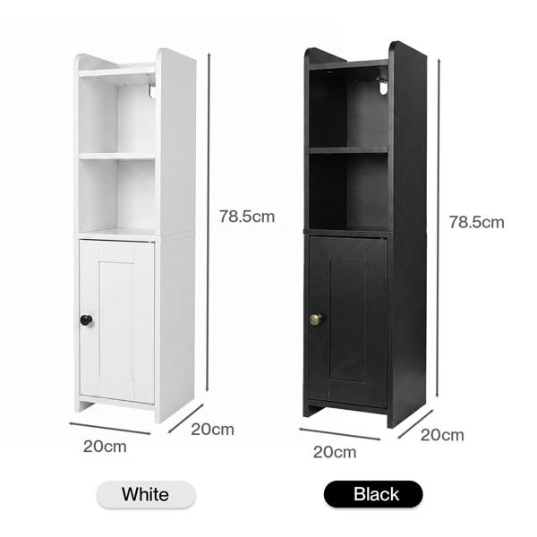 Levede Bathroom Cabinet Slim Corner Storage Adjustable Shelves PB MDF