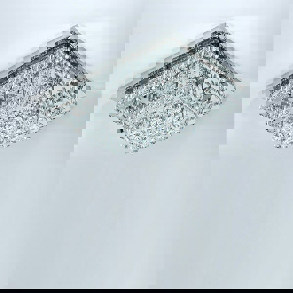 Double Layered Rectangle Crystal Ceiling Lights with Chome Finish Ceiling Light Fixtures Living and Home 