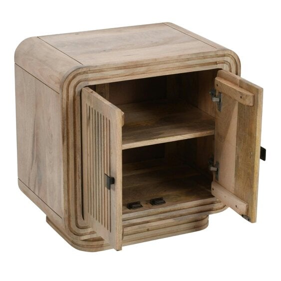 Wyld Haus Arizona Carved Natural Mango Wood 2 Door Cabinet