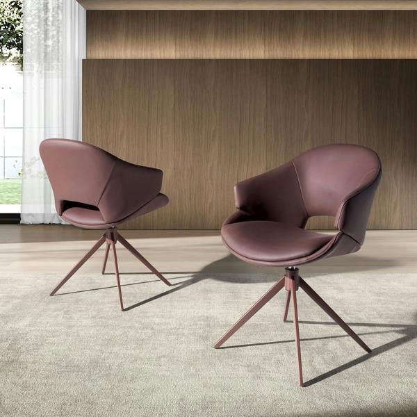 Angel Cerdá Copper brown leatherette swivel chair 4243