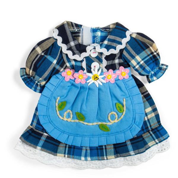 Bigjigs Toys Blue Checkered Dress for 30cm Rag Dolls (Medium)