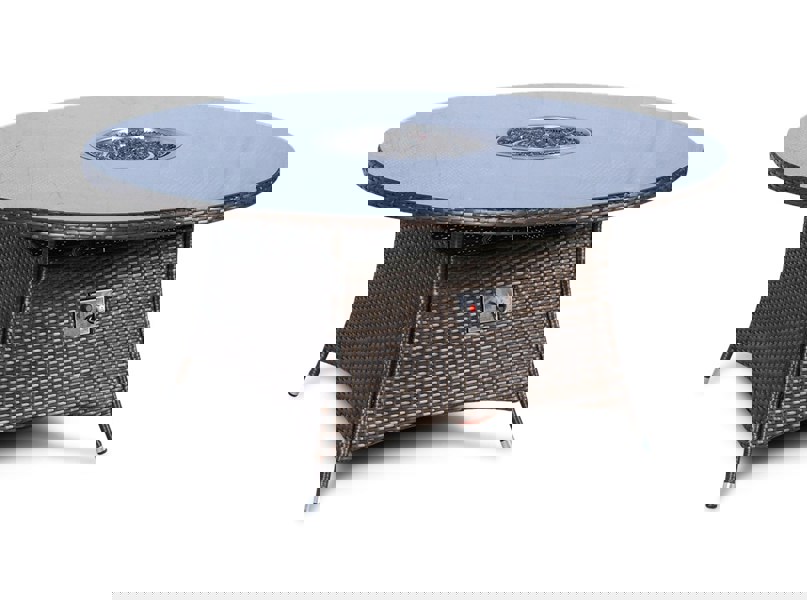 Giardino Fire Pit 8 Seater Round Rattan Dining Table