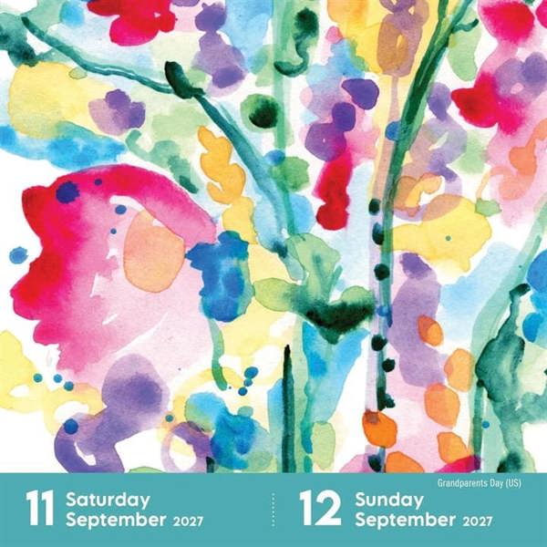 A Year of Reverse Colouring Desk Calendar 2027, Desk Calendars, Day To View, Art, Gift