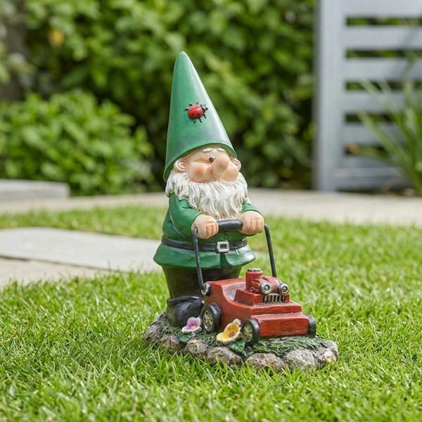 Garden Greatness Wilf Mowing Fun Garden Ornament