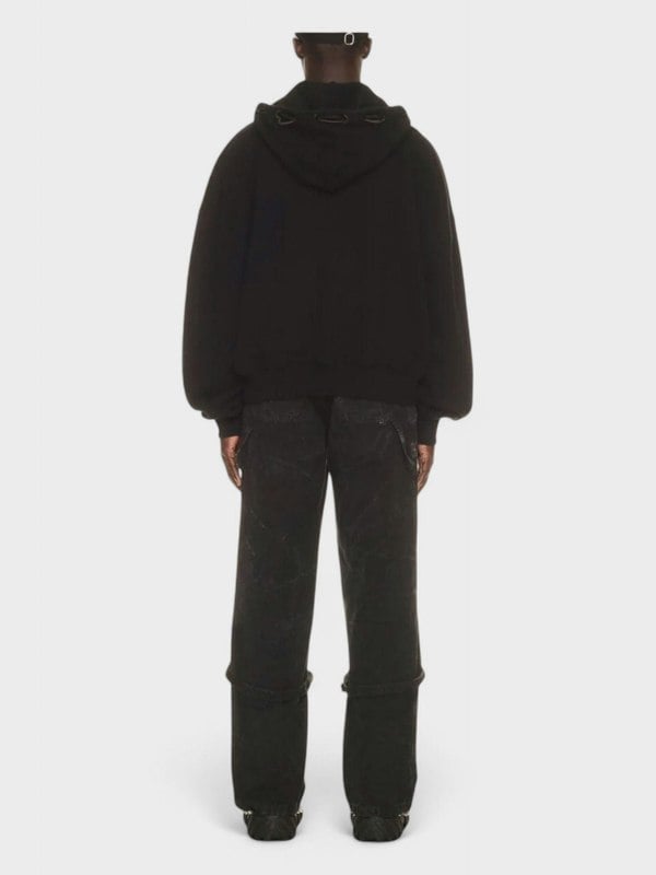 Off - White Give Me Space Dbl String Hoodie Black - Supplied FashionOff - White