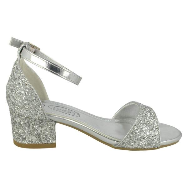 Spot On Girls Spot On Mid Heel Glitter Sandals H1107