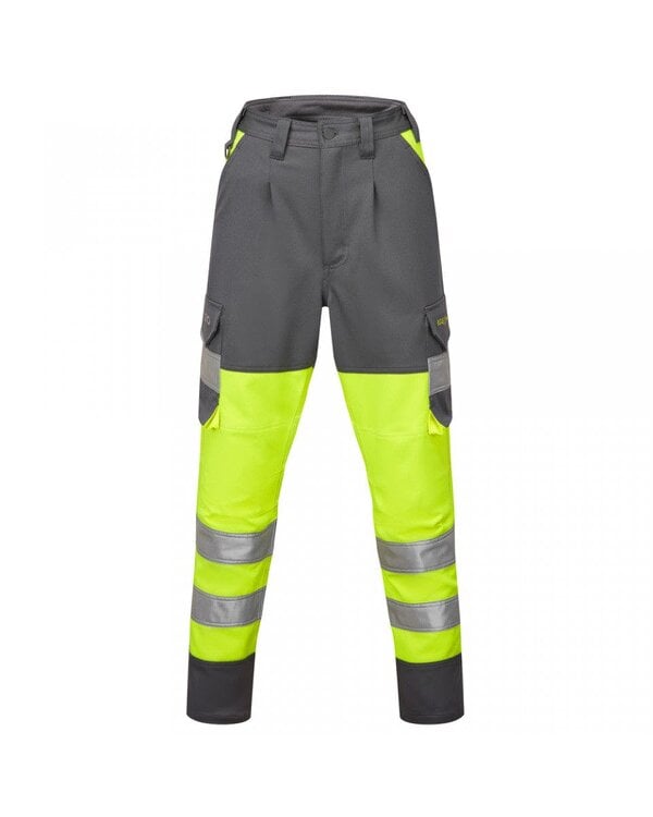 Leo Workwear Beckamoor Ladies Stretch Cargo Trouser - Yellow/Grey