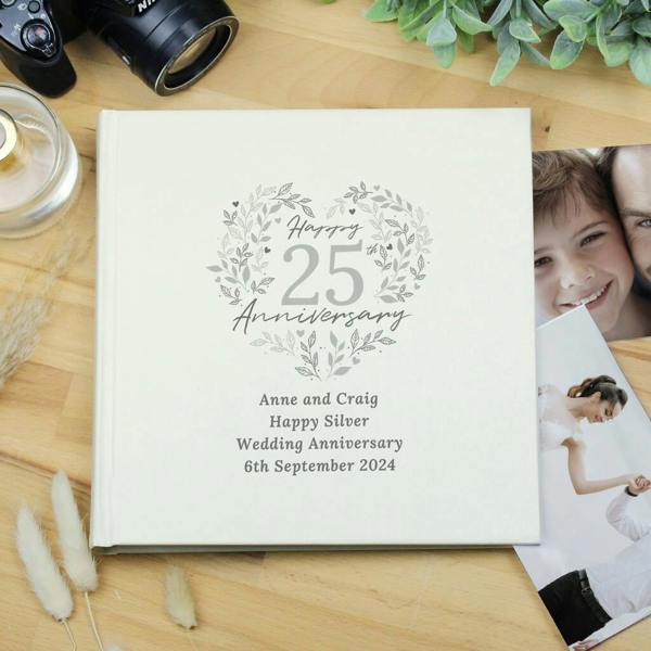 Personalised 25th Silver Wedding Anniversary Album - product in use