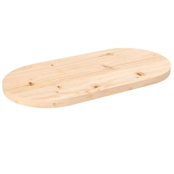 Berkfield Table Top 70x35x2.5 cm Solid Wood Pine Oval