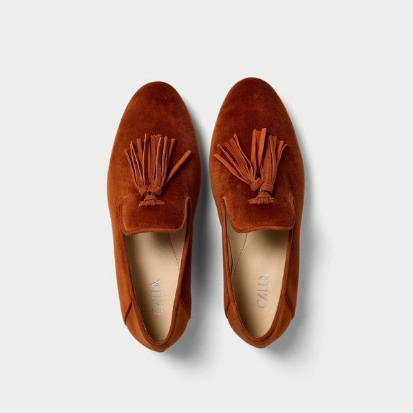 Calla Freya Shoes - Burnt Orange Velvet