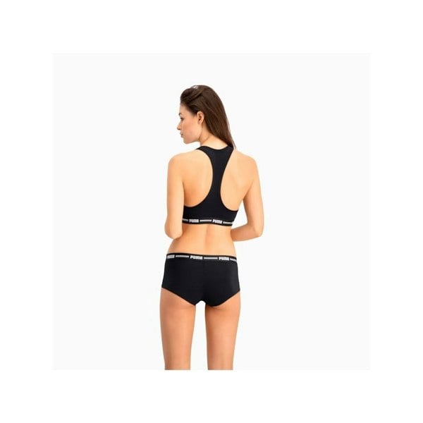 Puma 2-Pack Striped Logo Mid-Rise Mini Shorts, Black