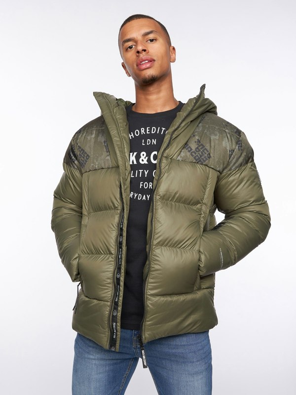 Duck and Cover Ryebank Padded Jacket Olive Camo