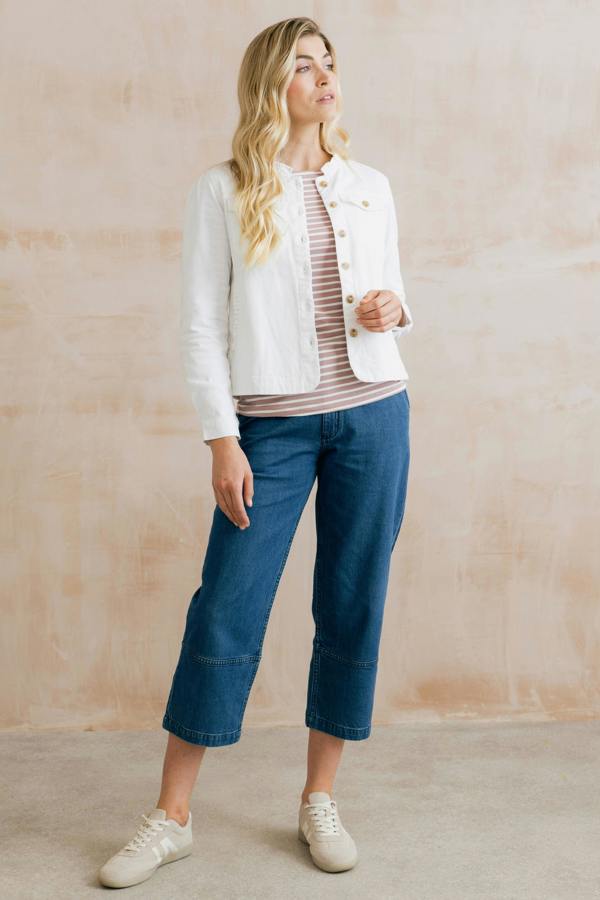 Lily & Me Monica Striped Organic Cotton Jersey Top Soft Pink