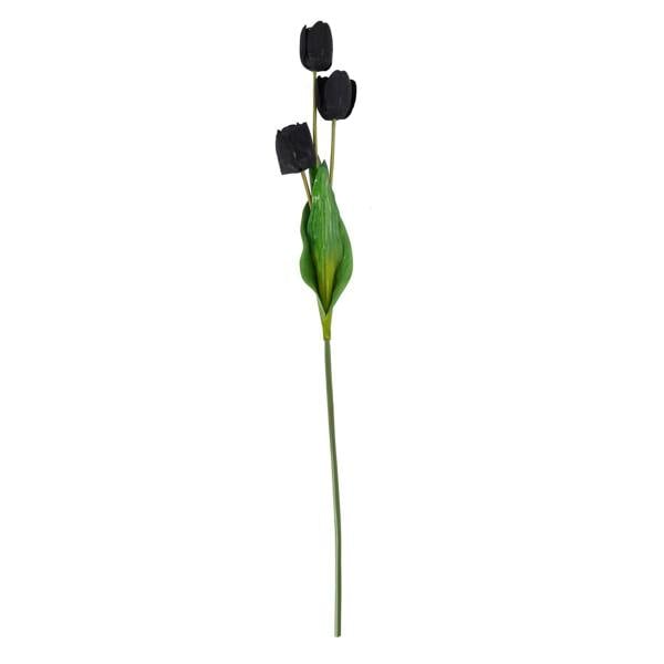 Wyld Haus Set of 3 Artificial Flowers Black Tulip Stems