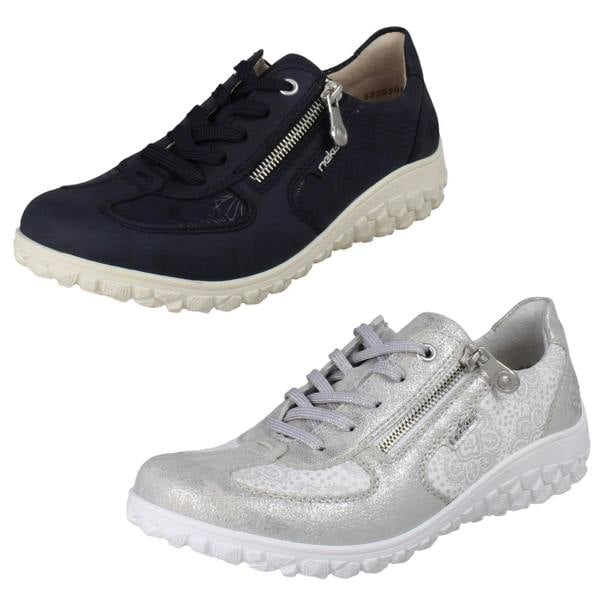 Rieker Womens Rieker Extra Wide Detailed Lace Up Trainers With Side Zip 59501