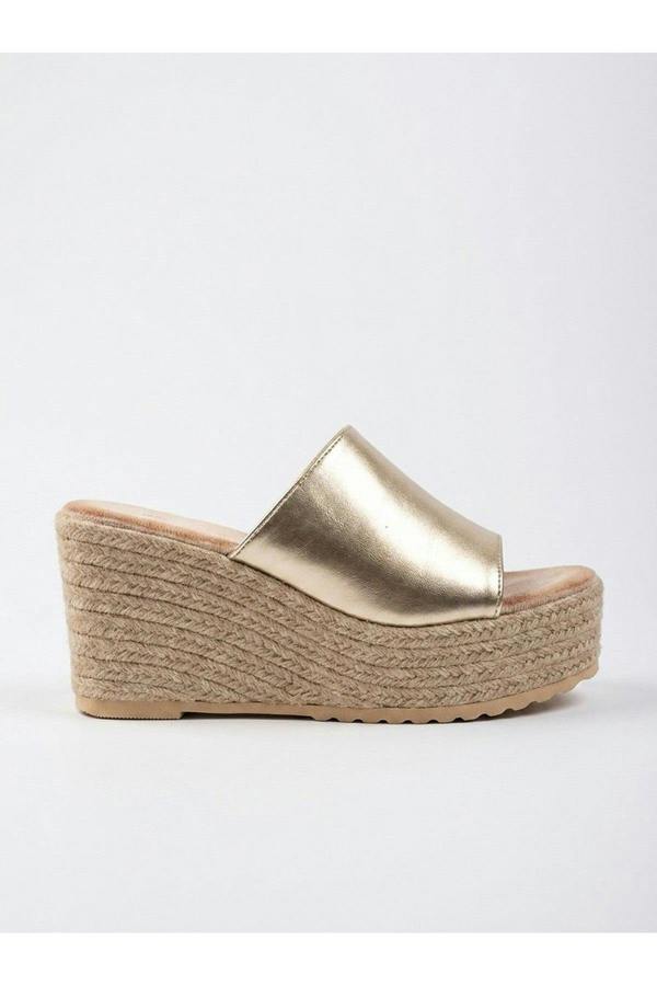 Rosa Womens Espadrille Wedge Sandals - Gold