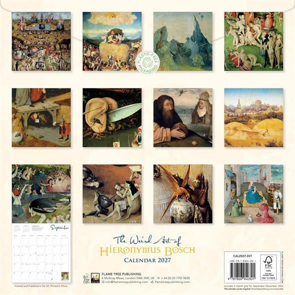 Hieronymus Bosch Calendar 2027, Wall Calendars, Month To View, Art, Gift