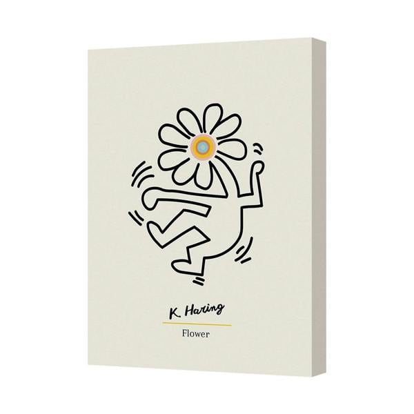Benjamin Tate Design Keith Haring Inspired Flower Canvas Wall Art Print