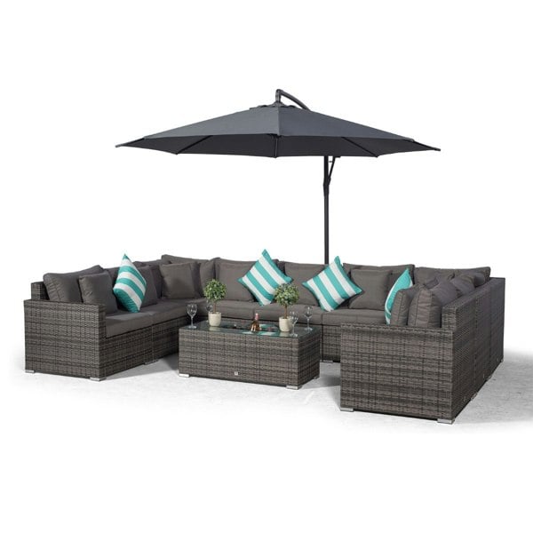 Giardino Havana 9 Seat Rattan Garden Sofa Set with Large Ice Bucket Coffee Table