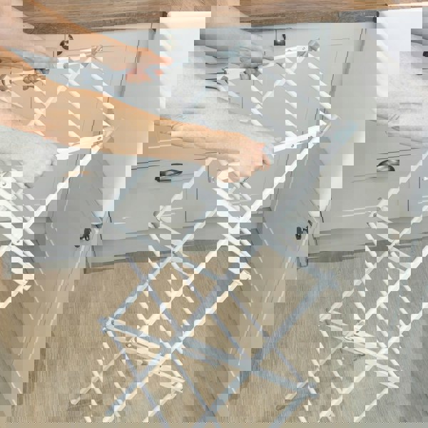 JVL Extendable 3 Tier Concertina Clothes Airer, White