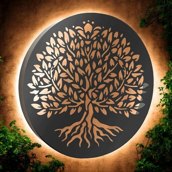 EDH Door Hardware Metal Tree of Life Solar Wall Panel