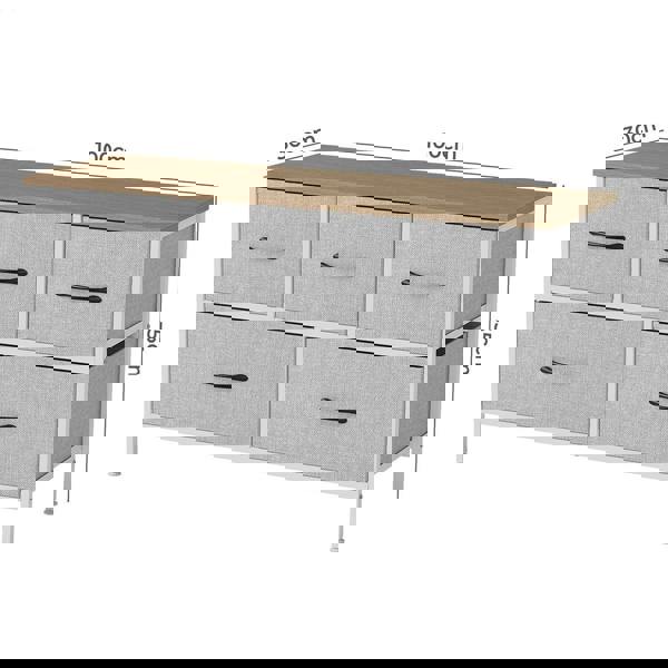 Levede Fabric Chest of Drawers 5 Drawer Dresser Bedside Storage Organizer Unit