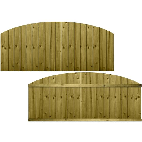 3 pack fence panel dome top feather edge semi braced [w.6ft x h.2ft] to shoulder 1