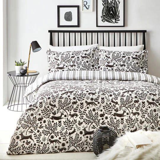 Furn Skandi Woodland Duvet Cover Set - Coal - 